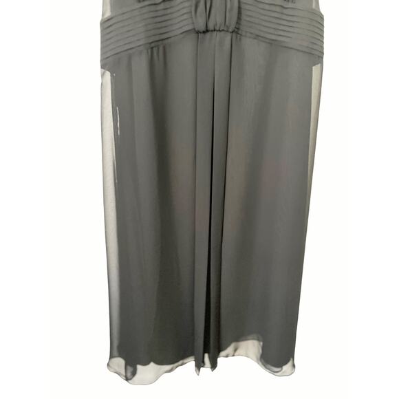 Ann Taylor Black Sleeveless Chiffon V-Neck Dress Size 6 - Picture 3 of 6